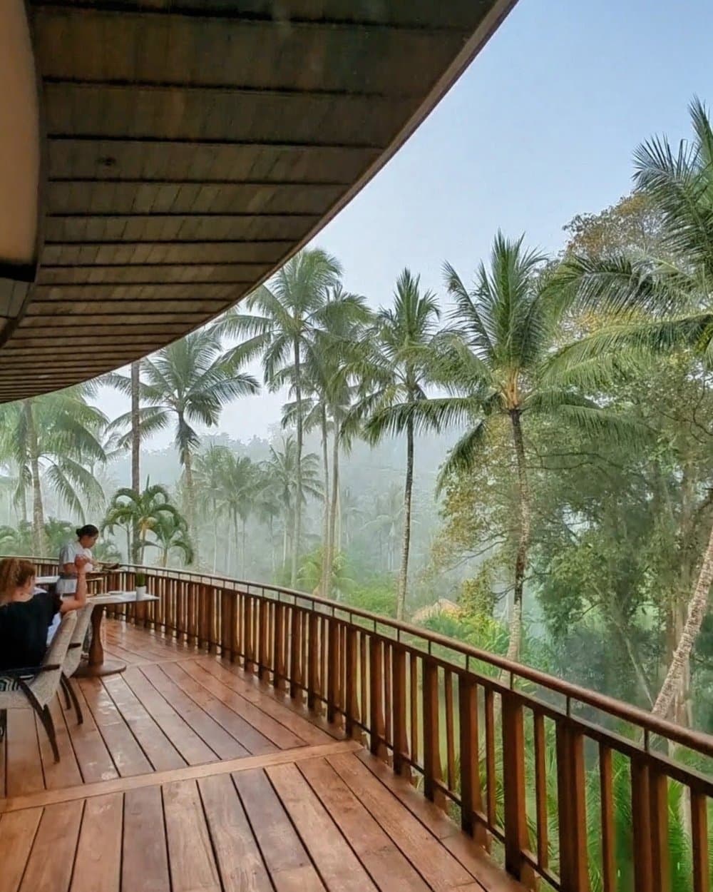 Rain moving through the valley mid-breakfast.