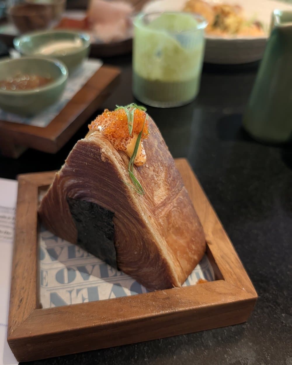 The Cro Nigiri — one of two breakfast dishes that stayed with us.